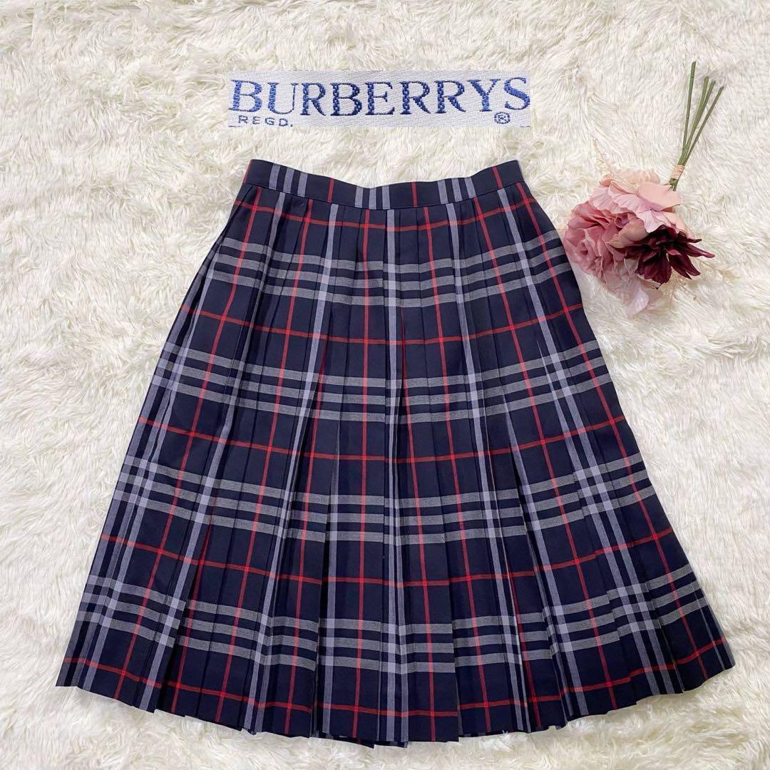 1140【Excellent Condition】BURBERRY Nova Check Pleated Skirt 160A