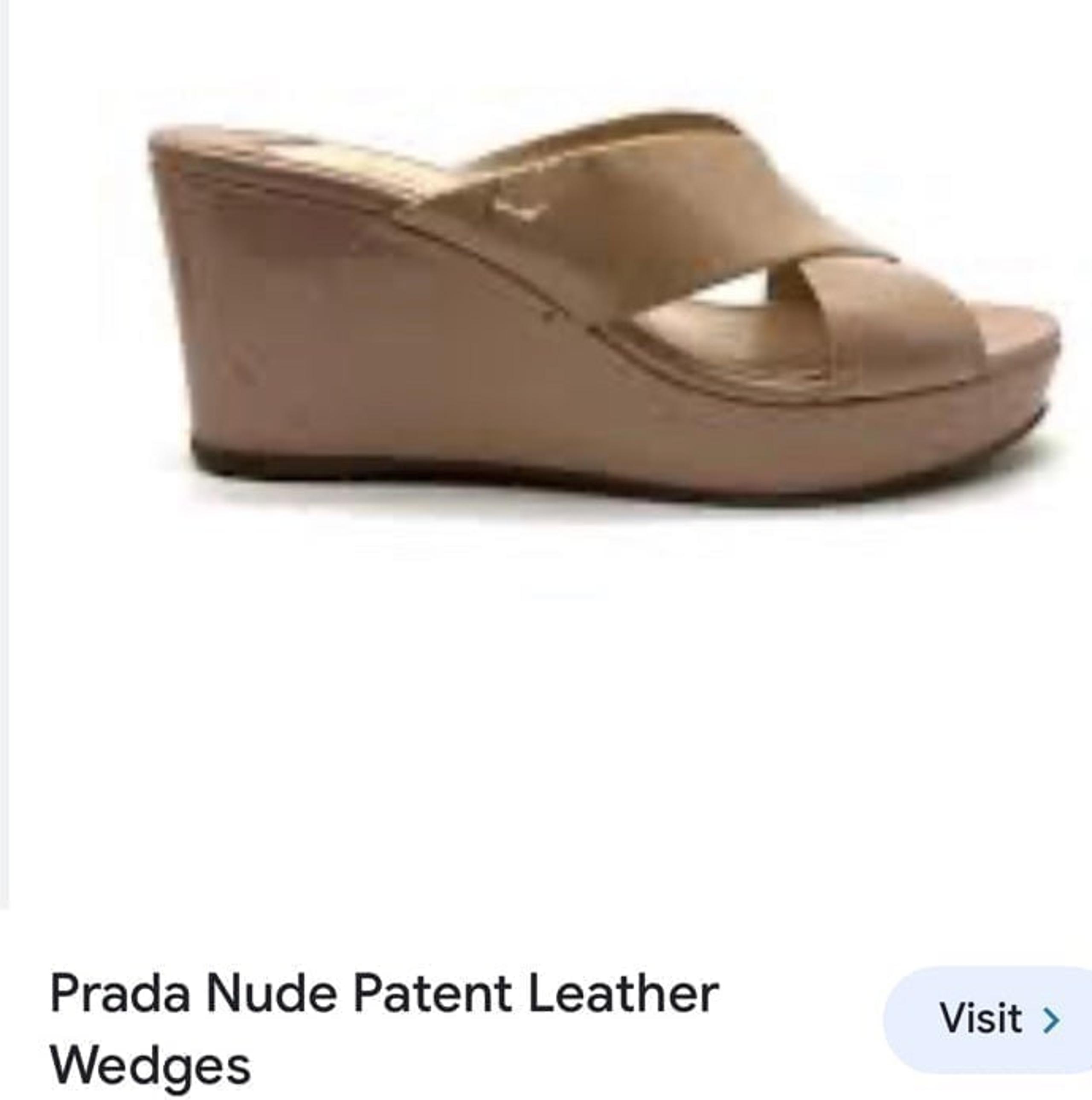 Authentic Prada Patent leather Wedges size 8.5 great condition