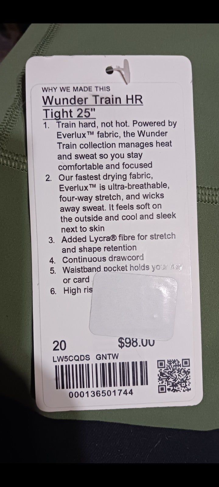 Lululemon Wunder Train HR Tight 25
