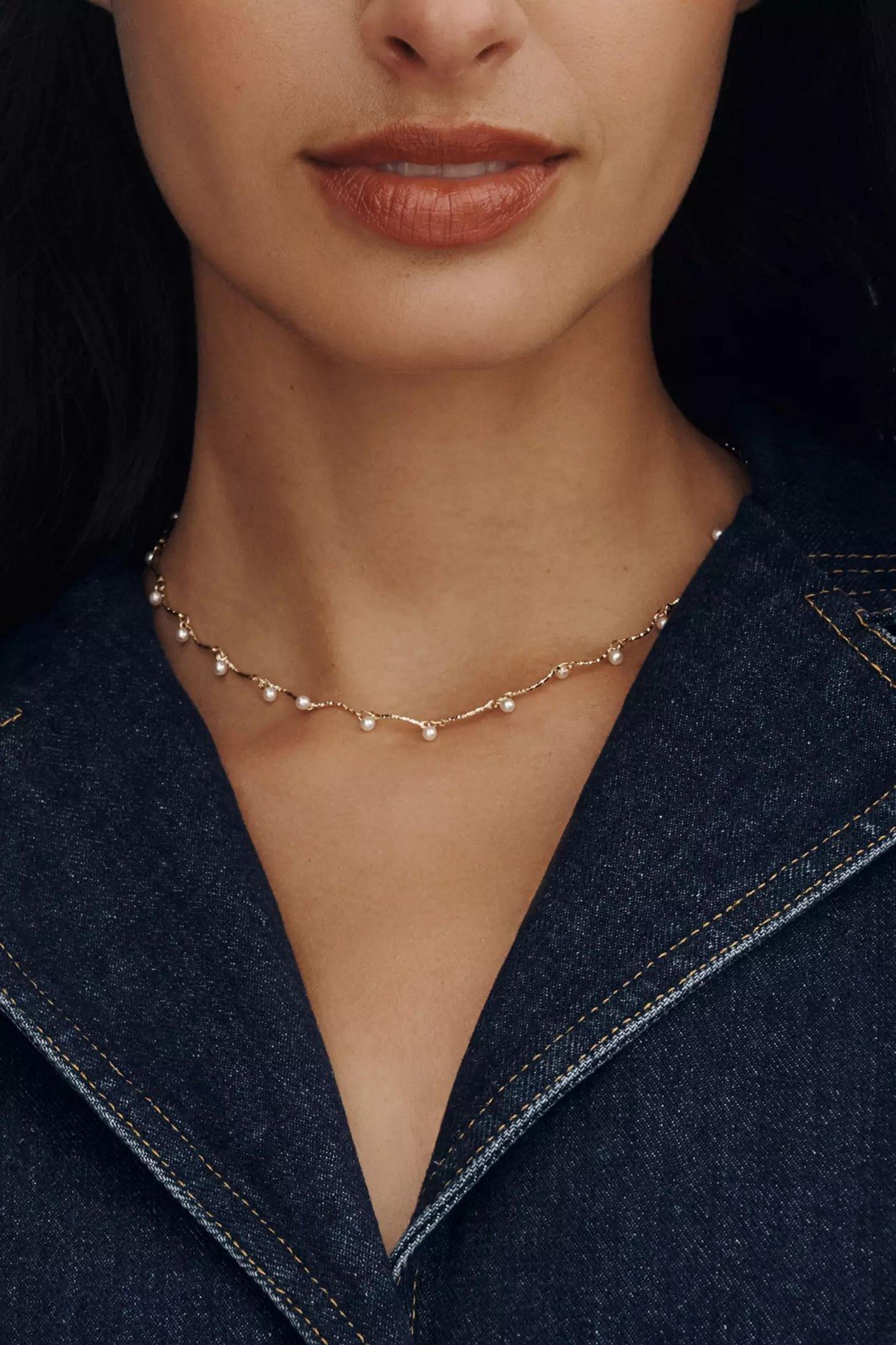 Anthropologie Drippy Pearls Necklace