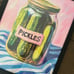 Vibrant Pickle Wall Art with Frame