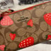 Coach Long Zip Wallet Signature Strawberry print CH523