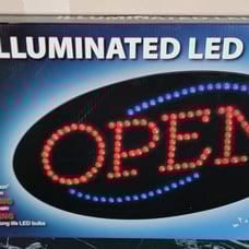 COSCO OPEN Sign Animated Motion Running LED On Off Switch Bright Light NEW