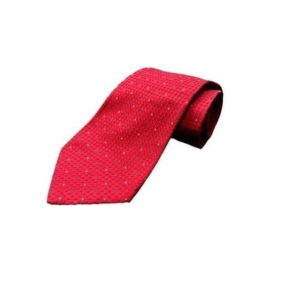 Tommy Hilfiger Red & Blue Polka Dot Silk Tie