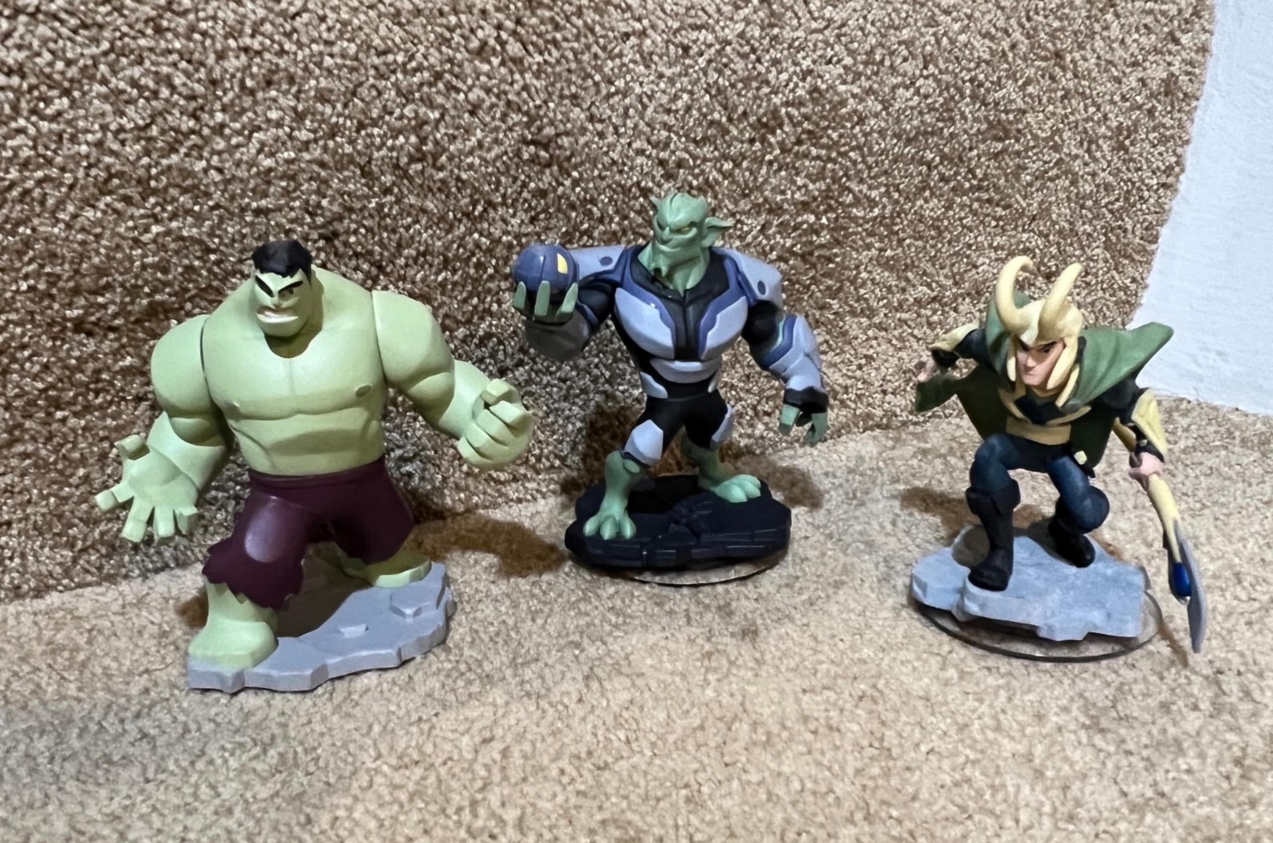Disney Infinity 2.0 Marvel Avengers Loki & Hulk & Green Goblin Figure set of 3