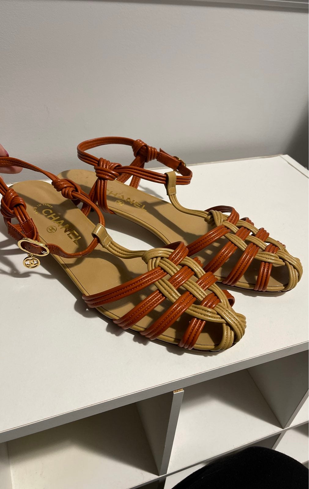 Chanel weave kitten Heels sandals sizw 41