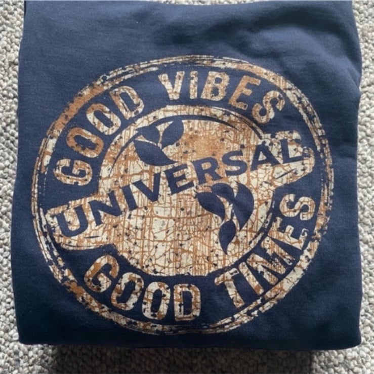 NWT Good Vibes Good Times Universal Hooded Sweatshirt, Sz S