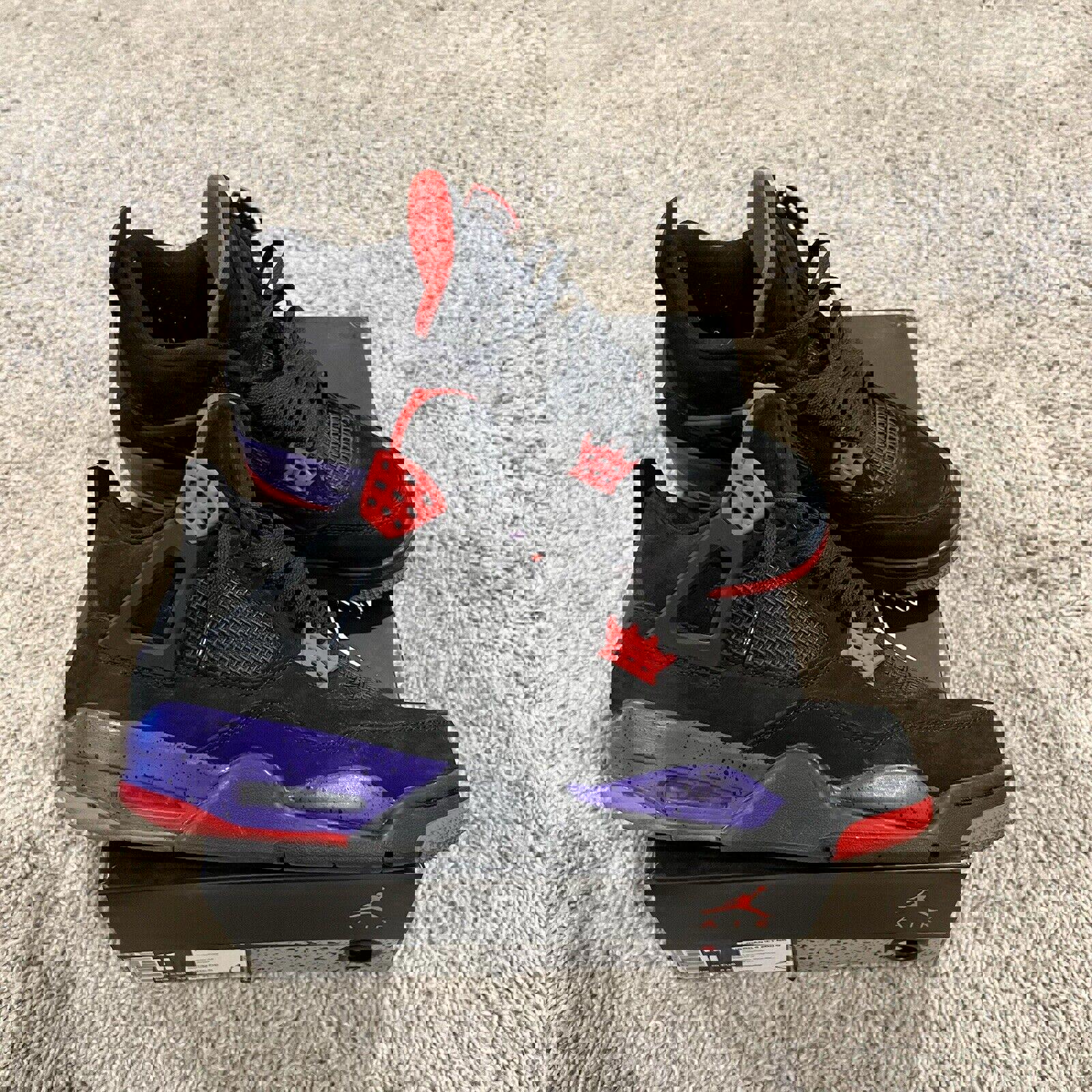 Size 11 - Jordan 4 Retro NRG Raptors 2018 Black Suede Leather (AQ3816-065)