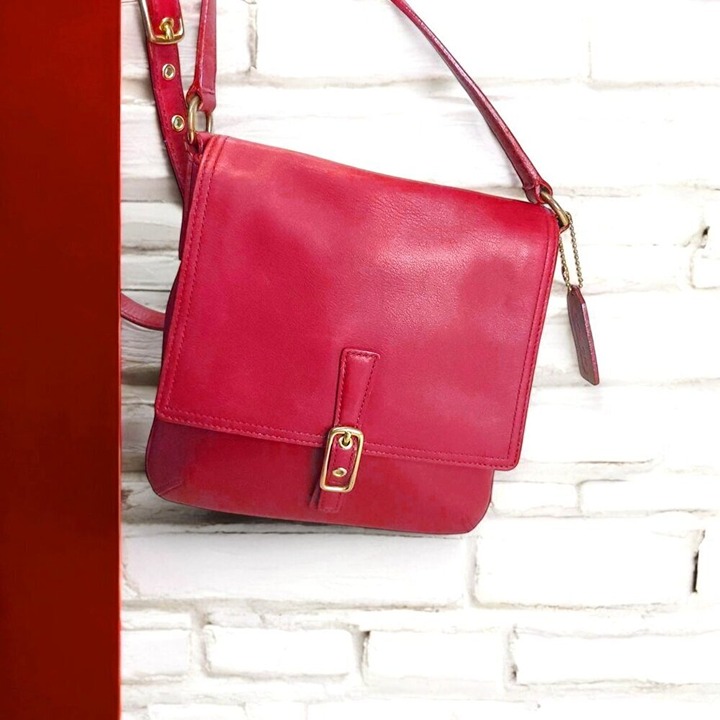 COACH Vintage Legacy Flap Crossbody Bag Red