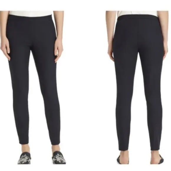Lafayette 148 New York Murray Navy Blue Pull-On Slim Skinny Crop Pants XL S2