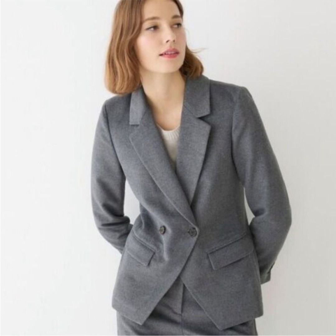 J. Crew Devon Blazer In Drapery Flannel - Graphite 14