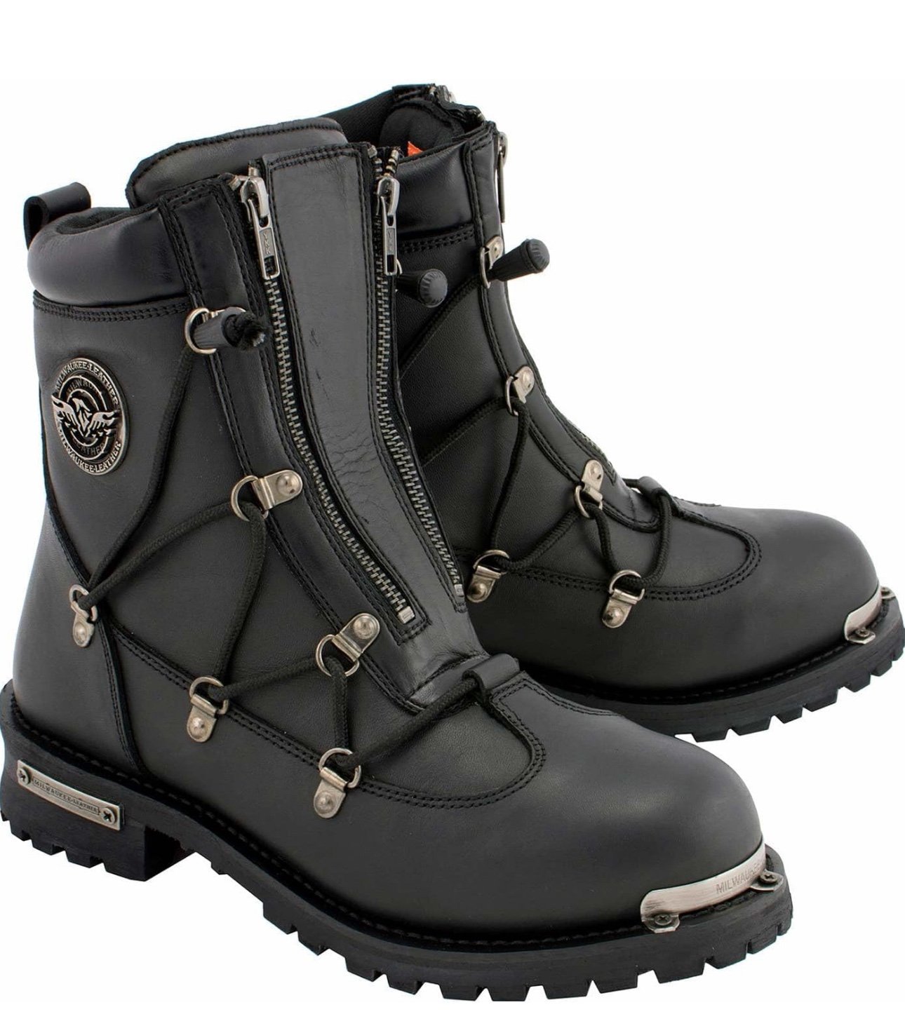 Milwaukee Leather MBM9075 Men's Zipper Motorcycle Rider Boots Preowned SIZE 12