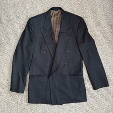 Di Mitri Vintage Wool Men's Blazer Gray 40L Business Single Breasted