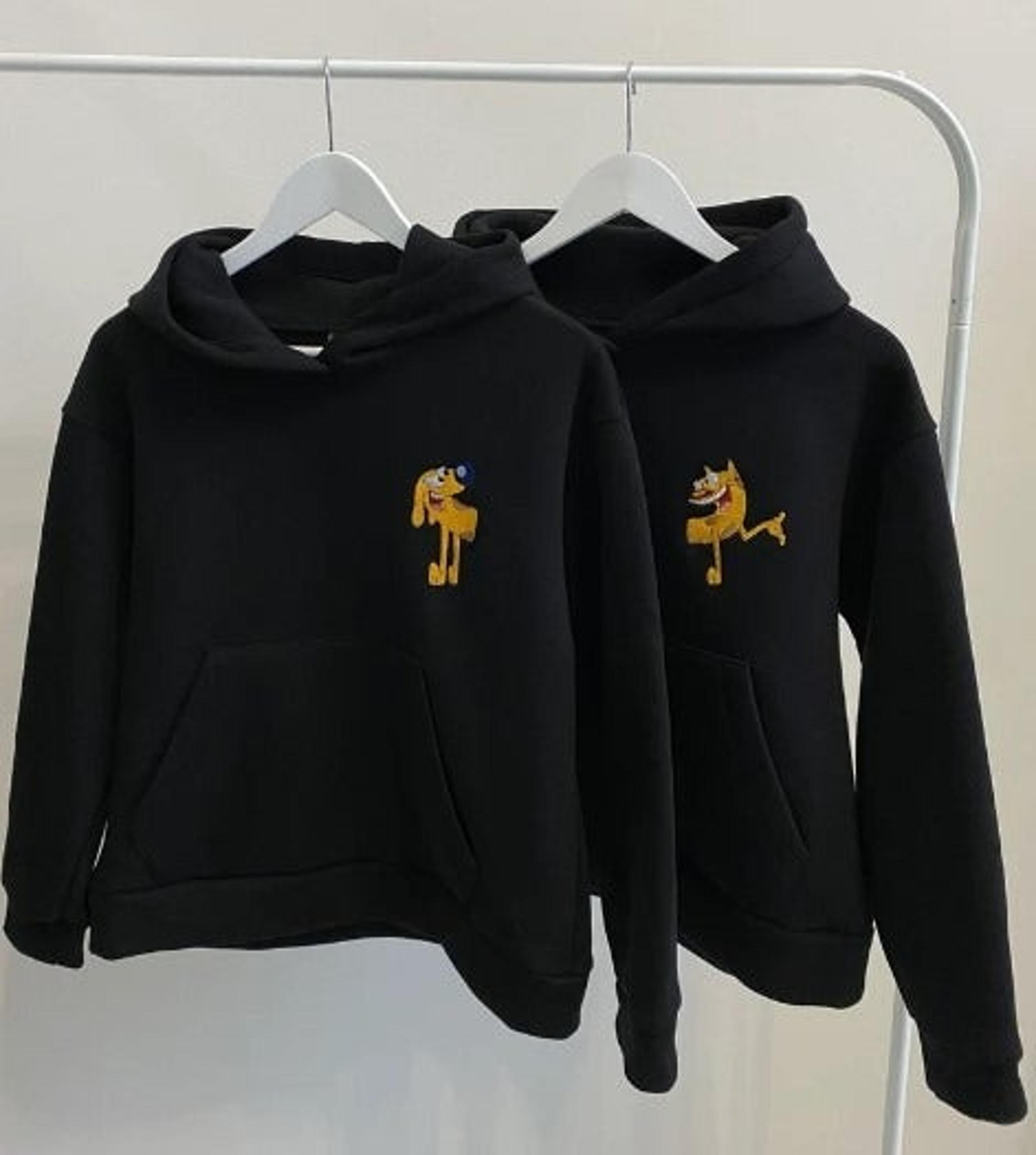 Couple Cat and Dog Embroidered Animal Hoodies , Unisex Adult