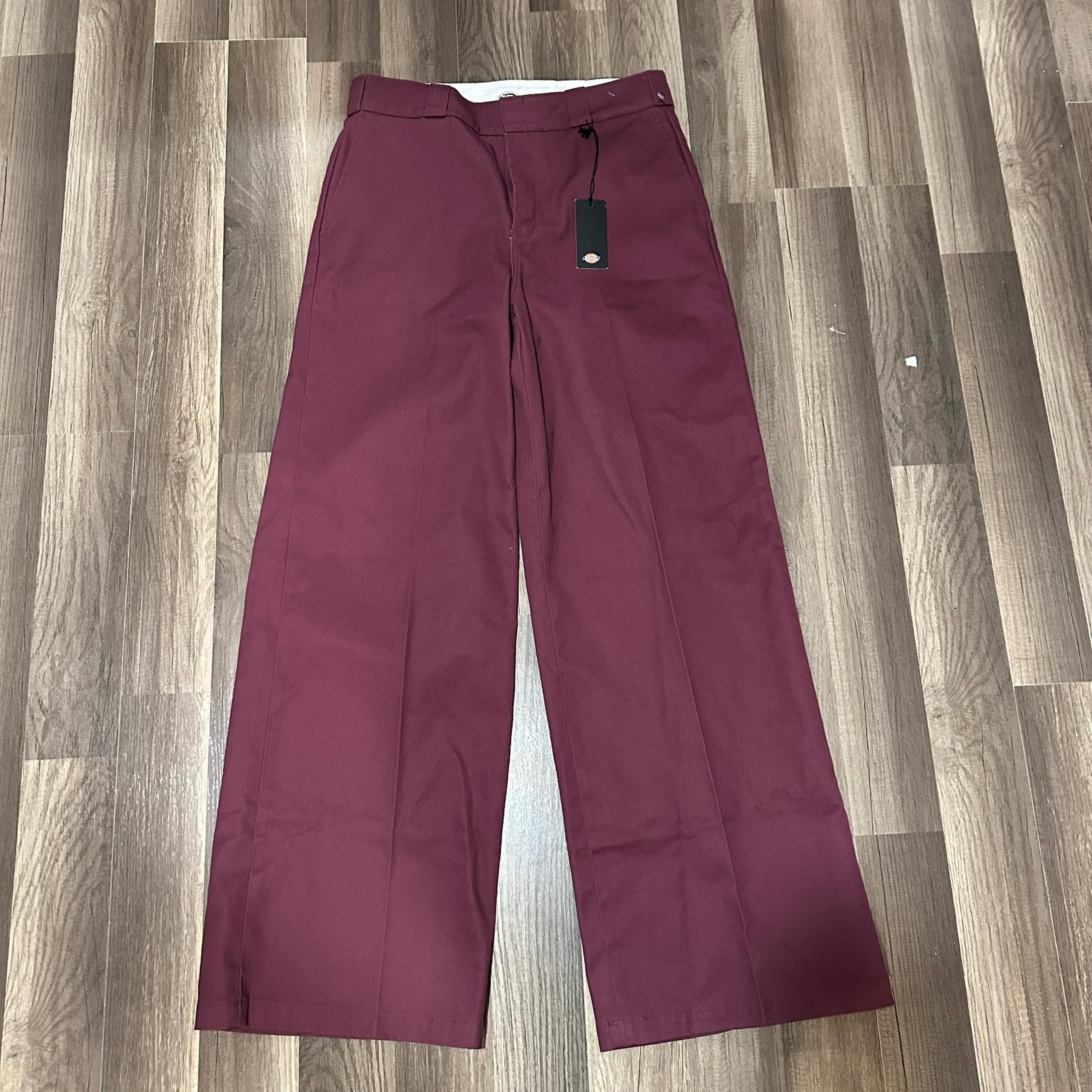 Dickies regular for wide leg maroon work pant