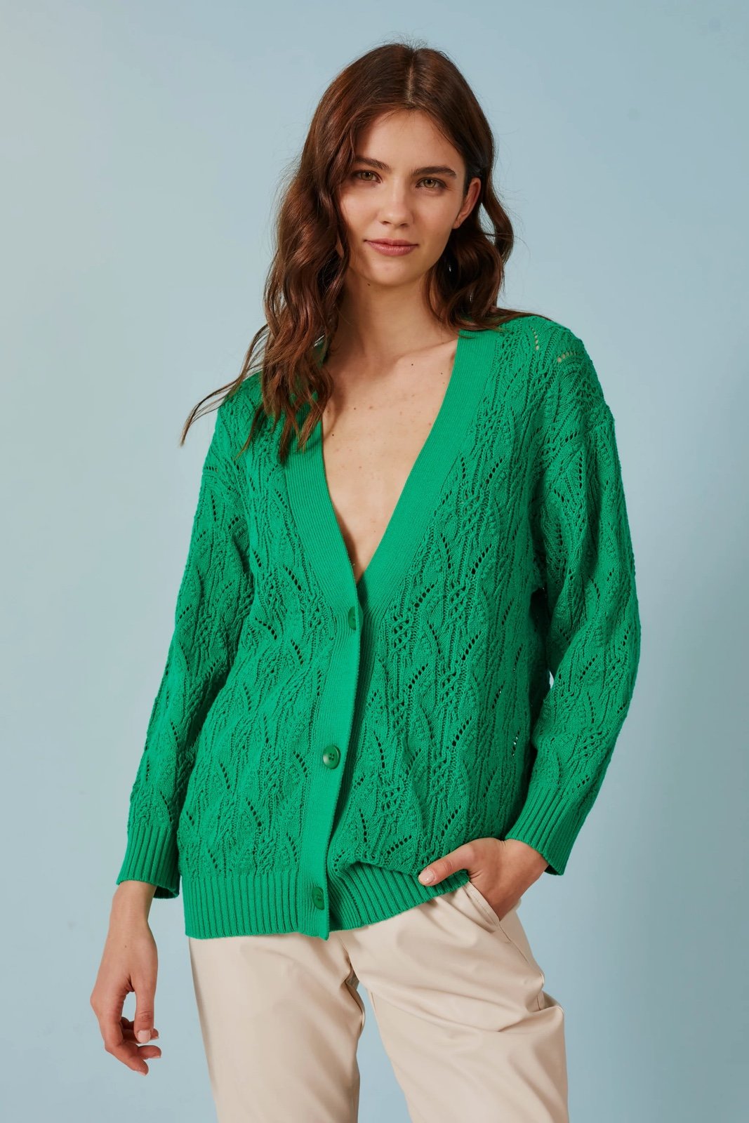 Deluc Hydra Cardigan for Women - Green - Size S