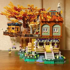 4761pcs/set Tree House Bricks Model, DIY Forest House Building Blocks Street