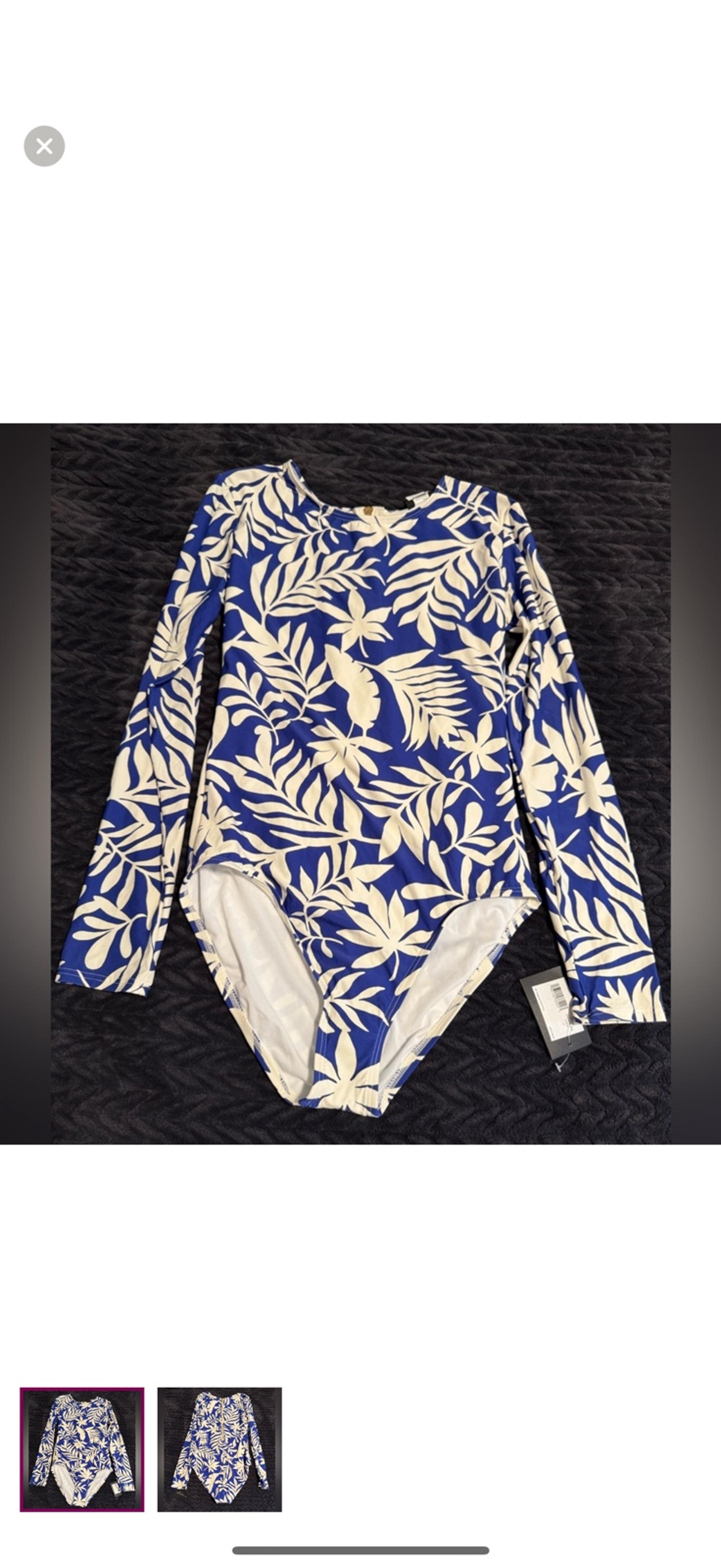 Kate Spade New York Long sleeve floral print one piece swimsuit