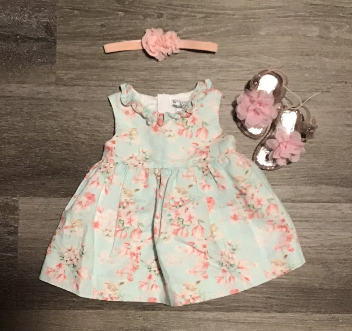 Mayoral Blue Flower Dress Bundle