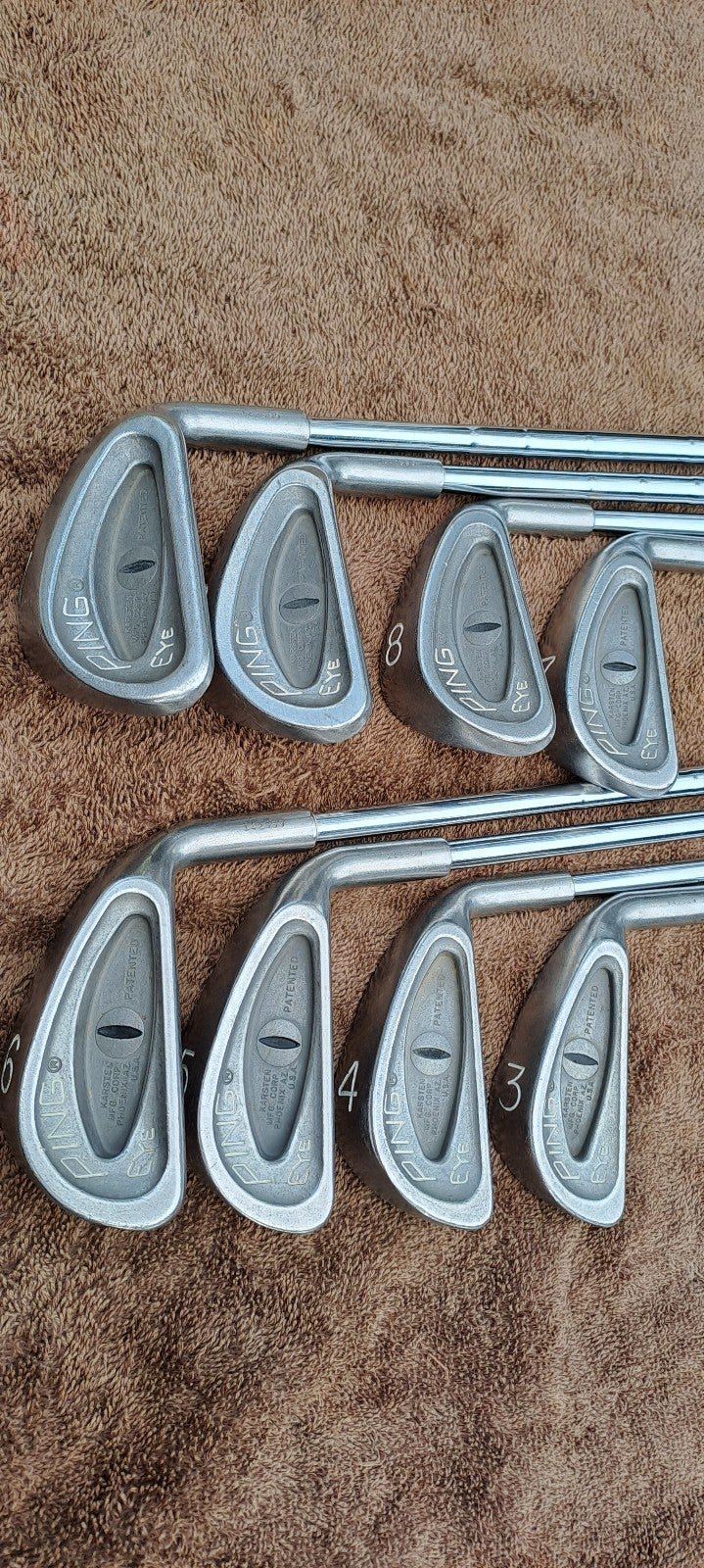 golf clubs irons set PING EYE vintage black dot RIGHT H original grip 9 pcs