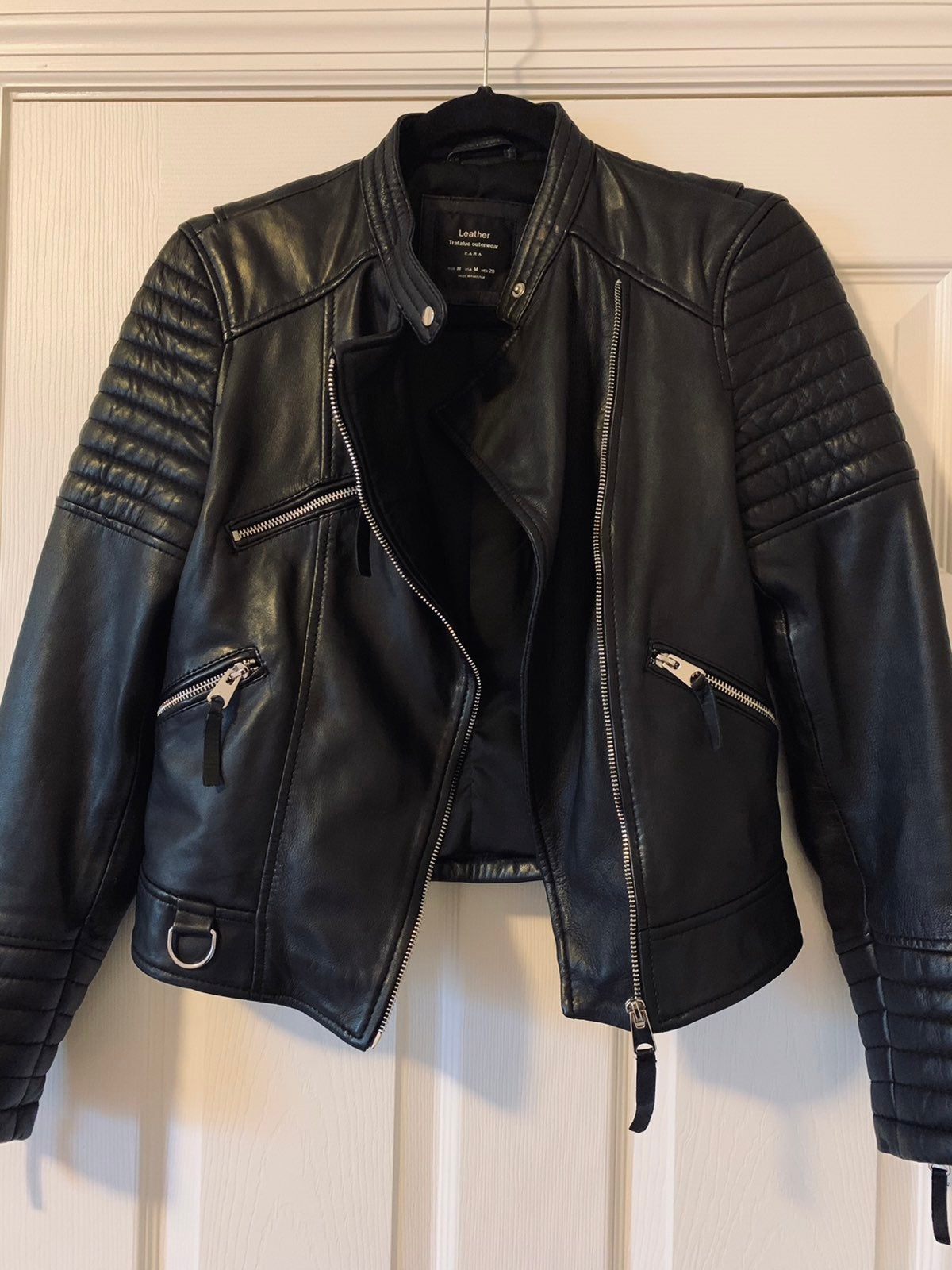 Zara Genuine Leather Biker Jacket