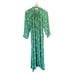 Buru Green Floral Bow Housecoat Dress Extra Small XS