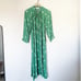 Buru Green Floral Bow Housecoat Dress Extra Small XS