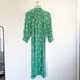 Buru Green Floral Bow Housecoat Dress Extra Small XS
