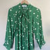 Buru Green Floral Bow Housecoat Dress Extra Small XS
