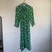 Buru Green Floral Bow Housecoat Dress Extra Small XS
