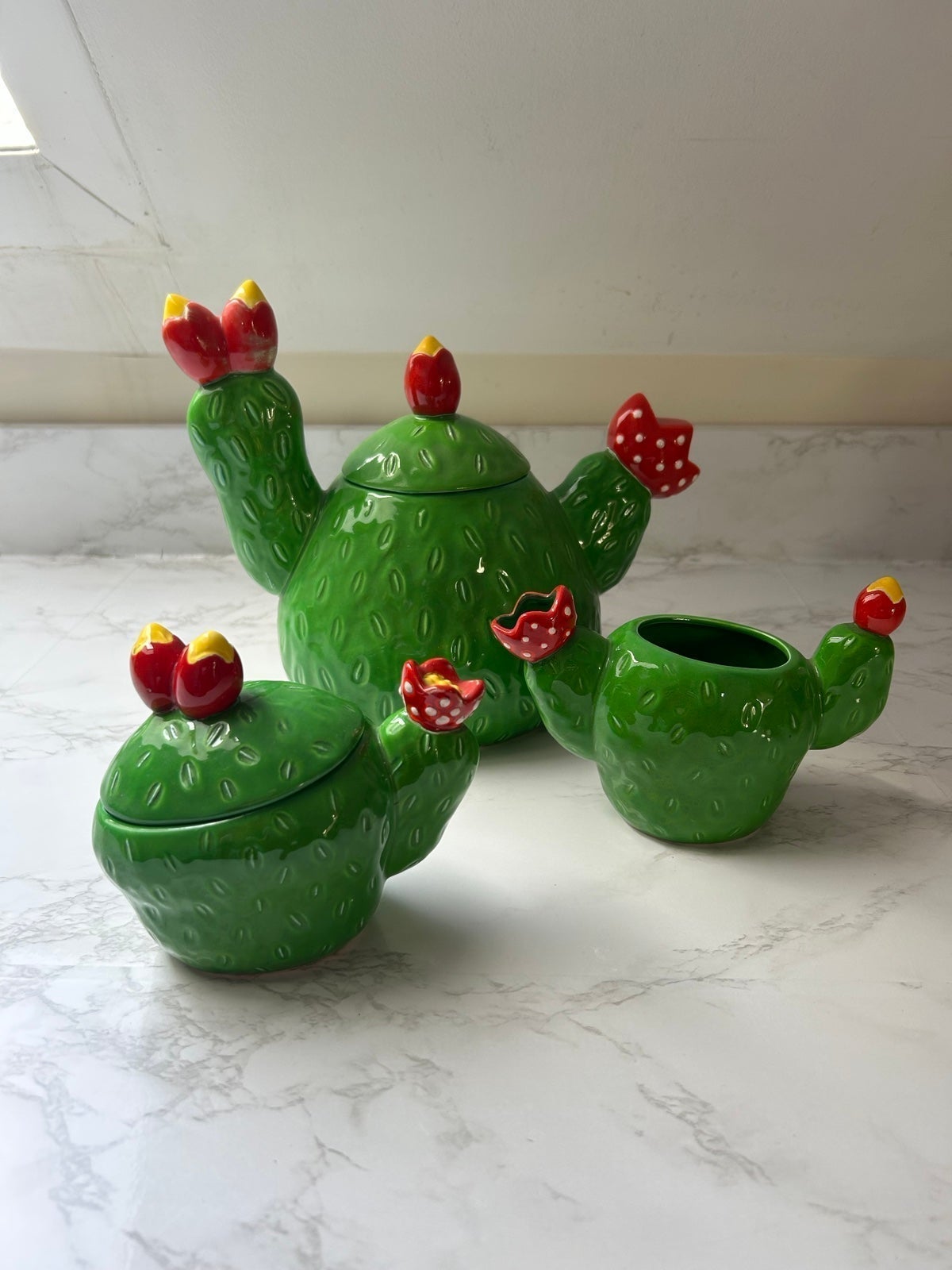Vintage Cactus Mirage Teapot/Coffee Set- Dept.56