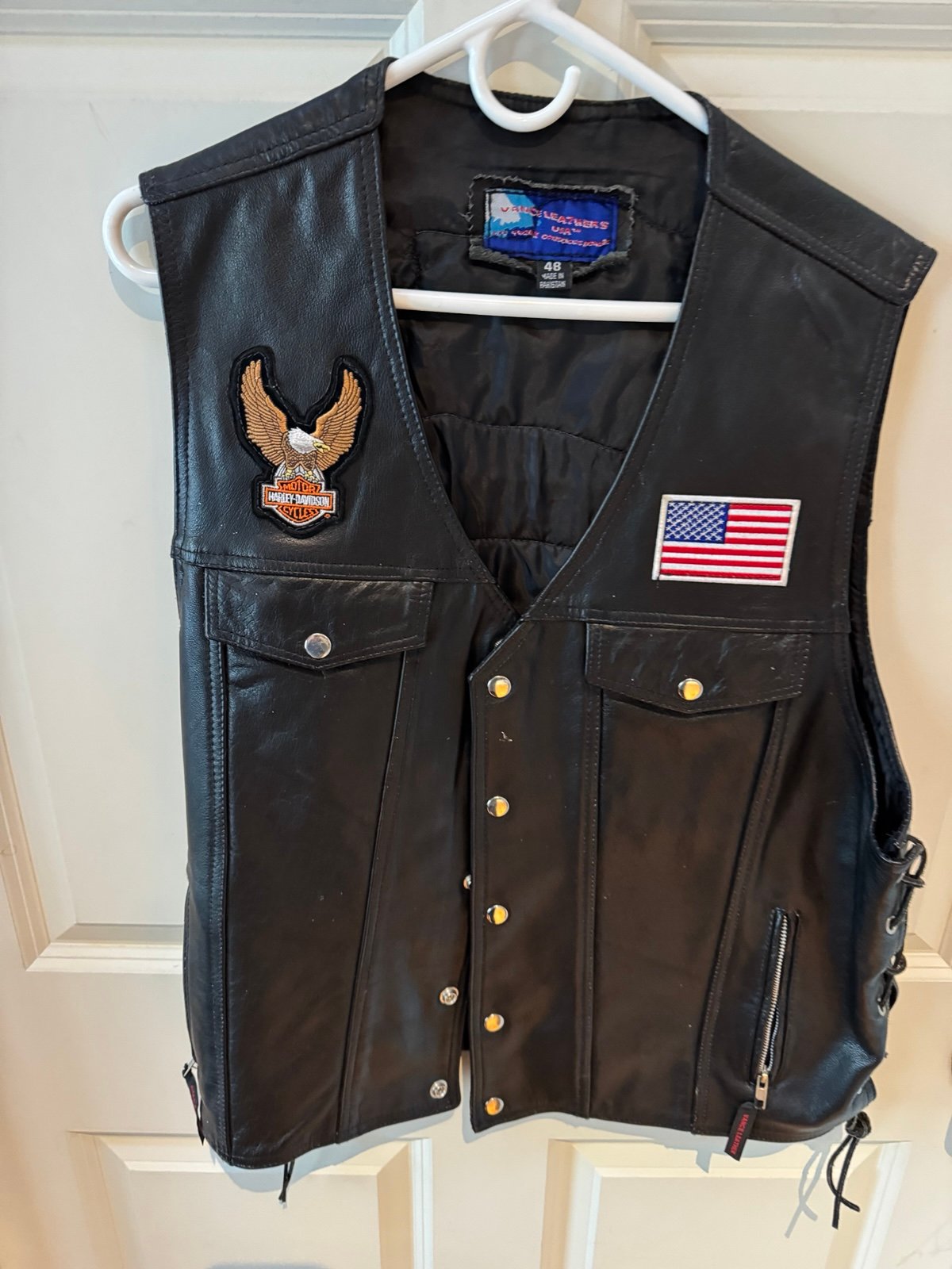 Nice heavy leather vest. This is top quality vest
