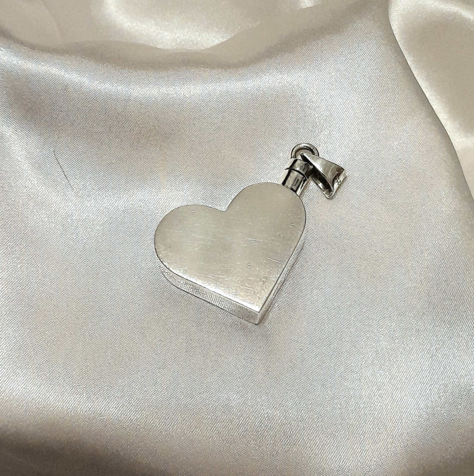 Vintage Sterling Heart Shaped Perfume Bottle Pendant