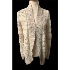 Marled Cream Knitted & Knotted Soubrette Marled Sequin Cardigan size S