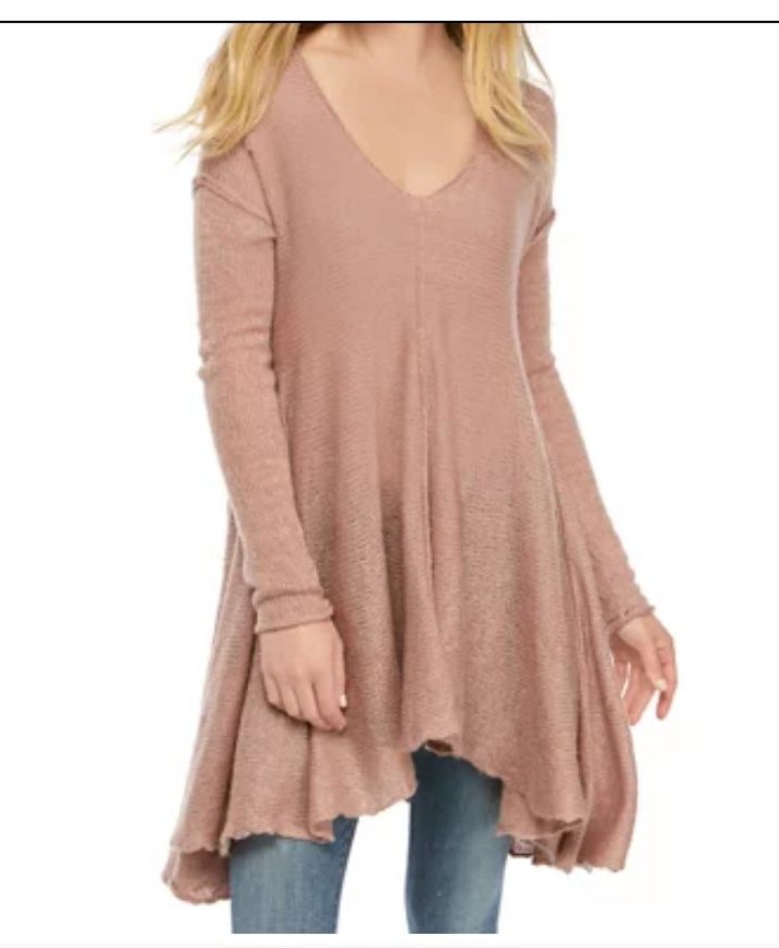 Free People Dancing In The Forest Sweater Tunic Sweet Dusk Size M NWT