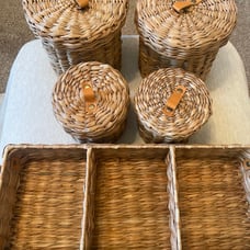 Hearth and Hand with Magnolia Set of Woven Tray & Canisters