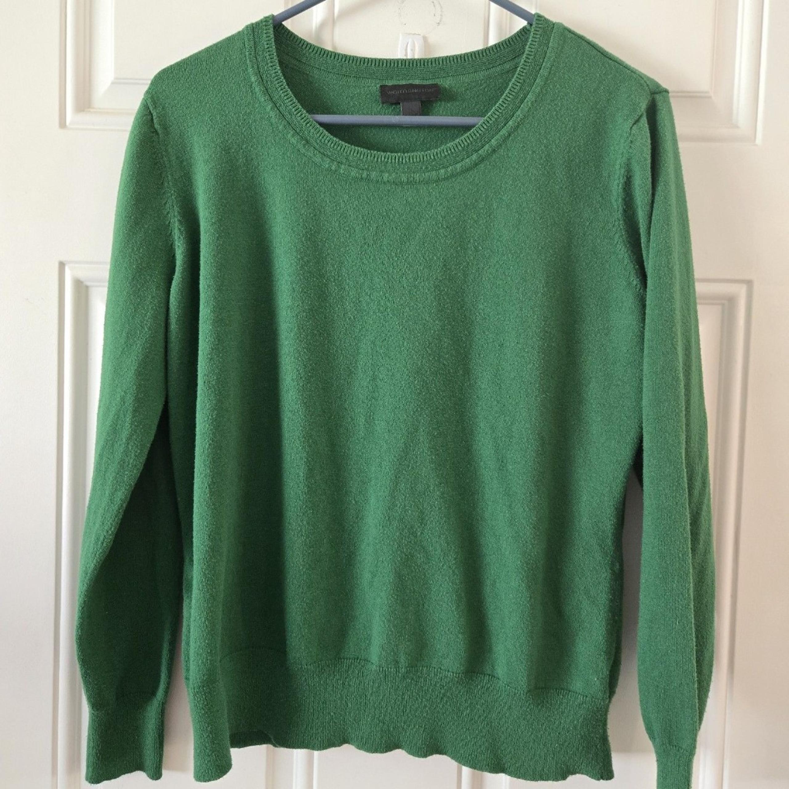 Vintage Worthington Womens Green Sweater Size XL Long Sleeve Crewneck