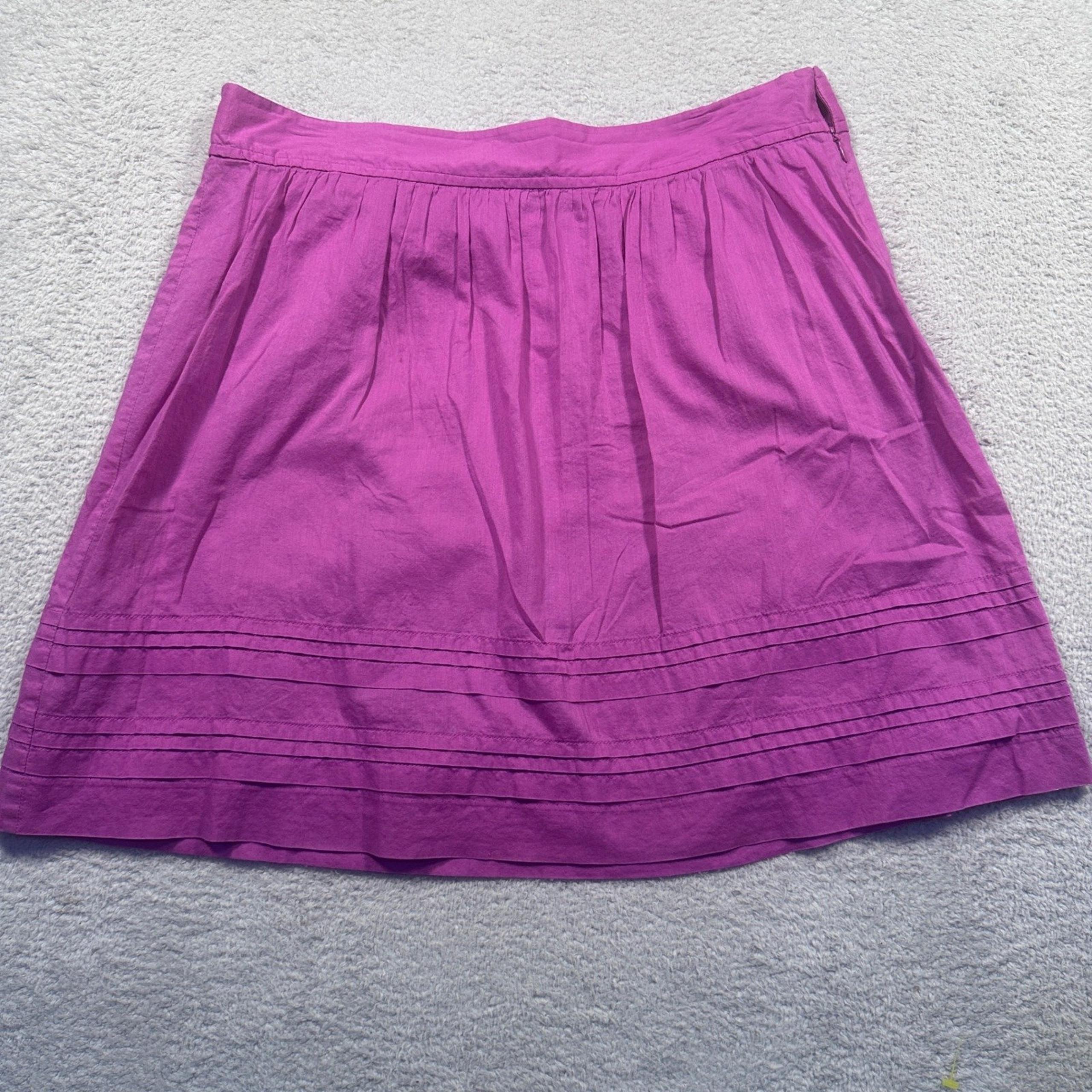 Ann Taylor LOFT Skirt Women's 8 100% Cotton Pleated A-Line Casual