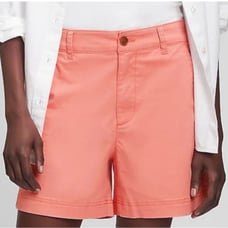 GAP High Rise Girlfriend Khaki Shorts - Gravlax Pink - Size 6 Petite - NWT