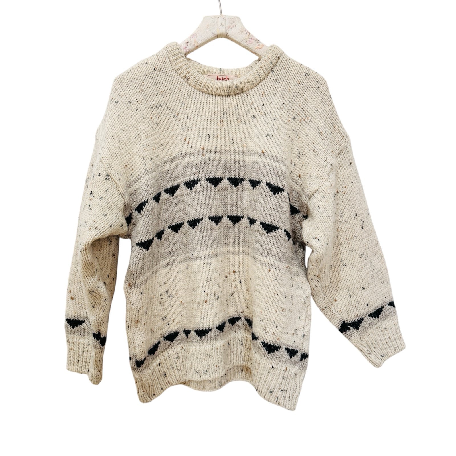 Irish Homecraft 100% naturally oiled wool vintage Crewneck sweater