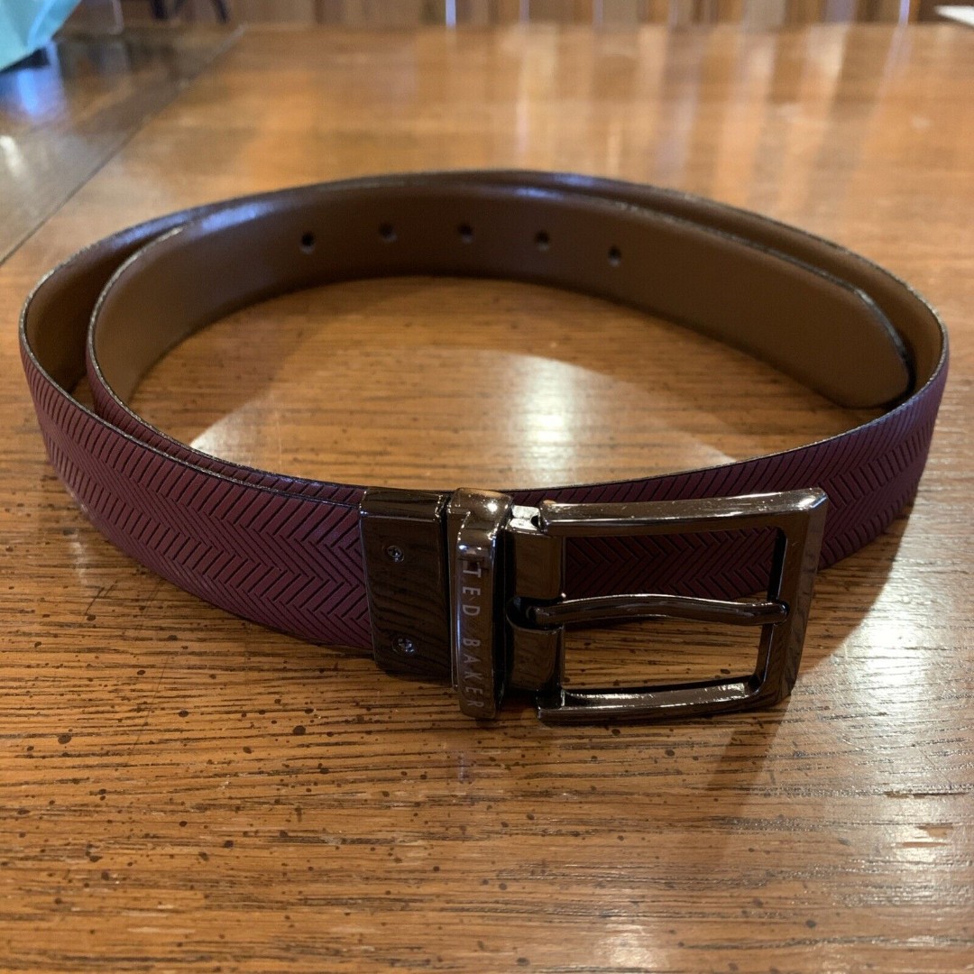 Ted Baker 95 Men’s Brown/Cognac Reversible Leather Dress Belt 105 Milimeters