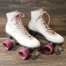Vtg Riedell Roller Skates Sure Grip~Krypto Flatrack Wheels Competitor Womens 7 B