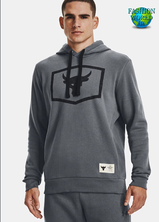 New Under Armour Men's Size Small Project Rock Fleece Hoodie Grey