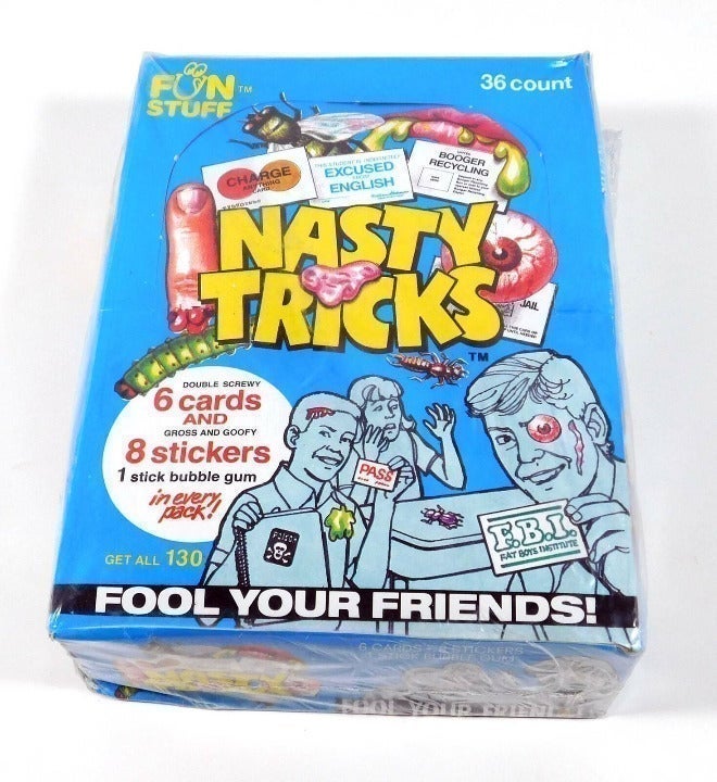 1990 Fun Stuff NASTY TRICKS Trading Card Box SEALED (36 Packs) by Confex inc.