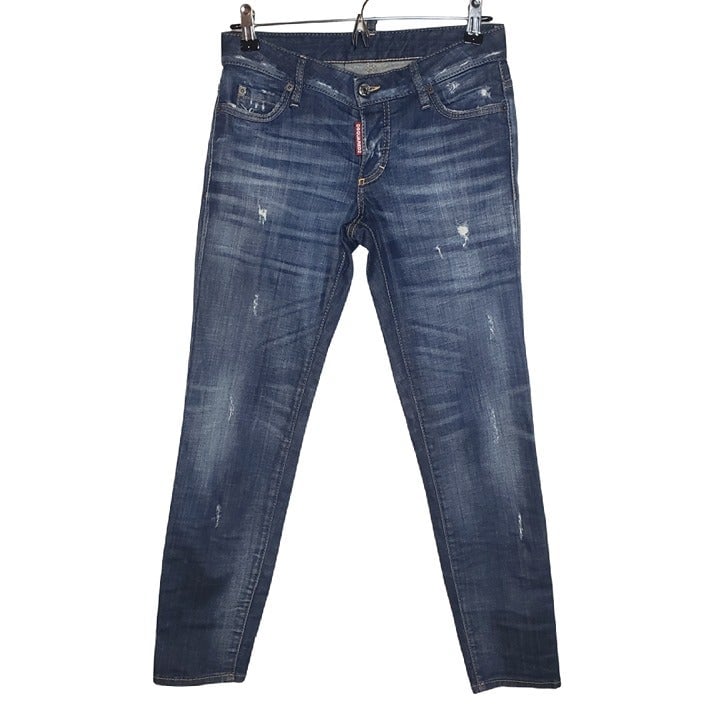 DSQUARED2 Sz 36 Cool Girl Cropped Distressed Low Rise Jeans (1083)
