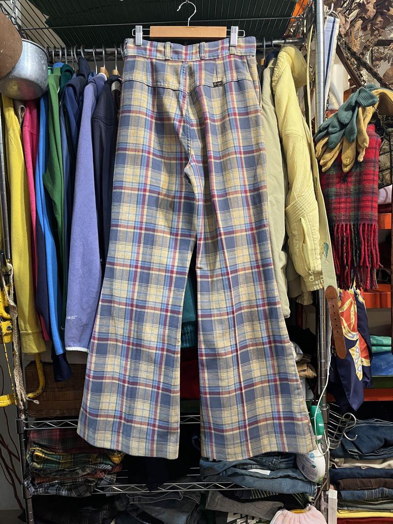 70s Wrangler Bell Bottom Checkered Pattern