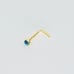 Solid 14kt gold nose piercing green dome Gem 20gauge NEW