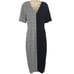 Fame & Partners Womans size 6 Everly Plaid and Black Career Midi Dress V-Neck