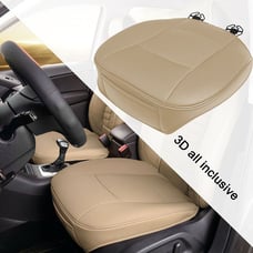 Universal Beige Car Front Seat Cover Breathable PU leather Deluxe Seat Cushion