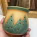 Studio Pottery Candle Votive Holder Christmas Tree Cutouts Brown Handmade Signed